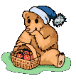 bear eating out of basket