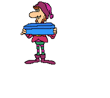 elf and an open christmas box