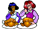 ladies cooking thanksgiving turkey animation