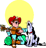 cowboy and dog singing