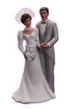 happy wedding couple animation