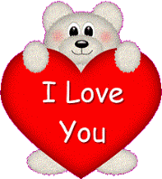 animated teddy bear with heart says I love U