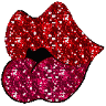 red glitter lips animation