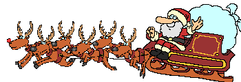 santa in sleigh animation
