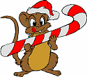 animated mouse with candycane