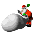 santa with his bag animated