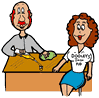 man and woman at desk animation