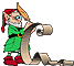 animated elf checking his christmas list
