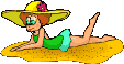woman sunbathing animation