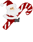 santa riding on a candy cane